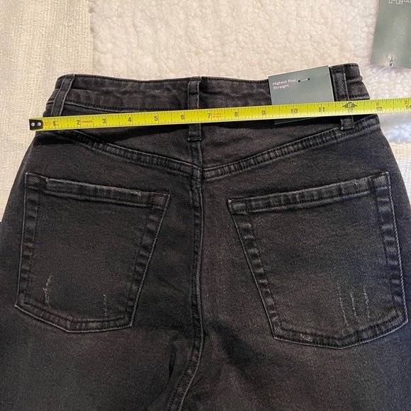 NWT Black Wild Fable High Rise Distressed Straight Leg Relaxed Fit Jeans - Picture 10 of 14